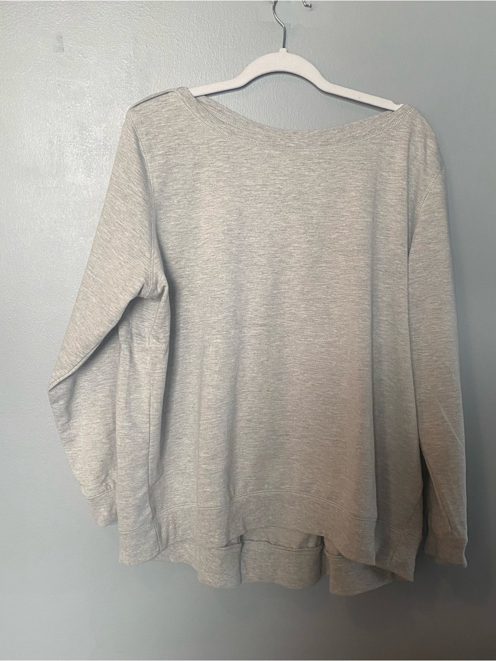 Real Comfort Chadwick’s Gray Women's Boatneck Pleated back Sweatshirt SZ XL